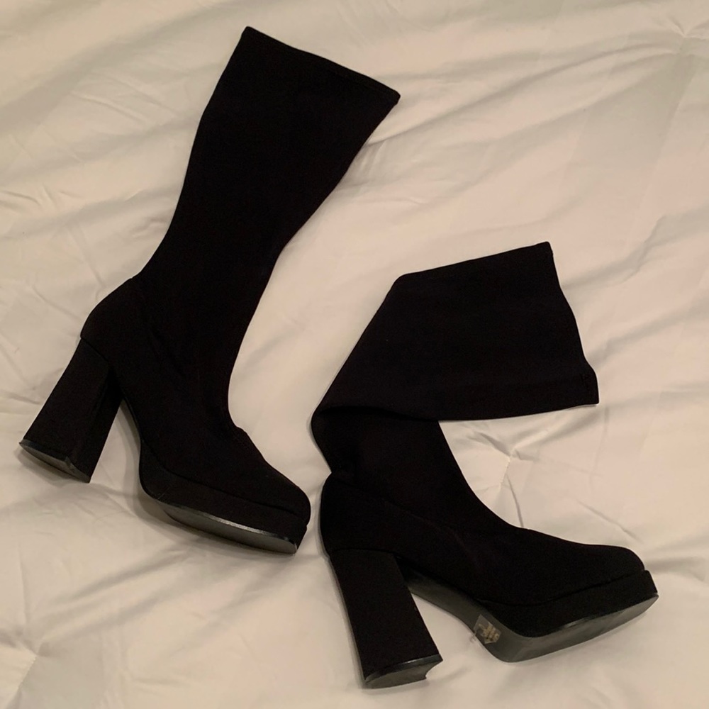 Elastic high heel Black Boots